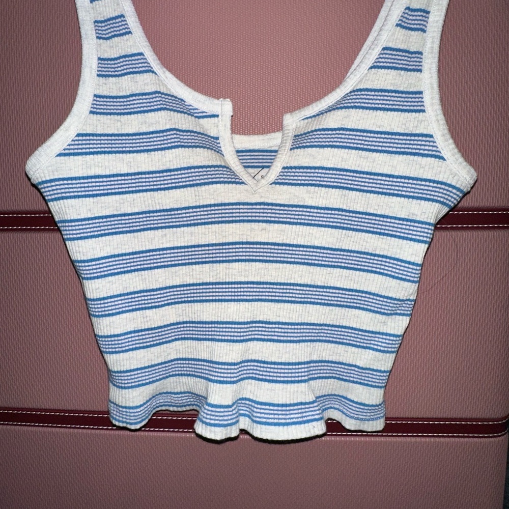 Pacsun Striped Blue and White Women's Top